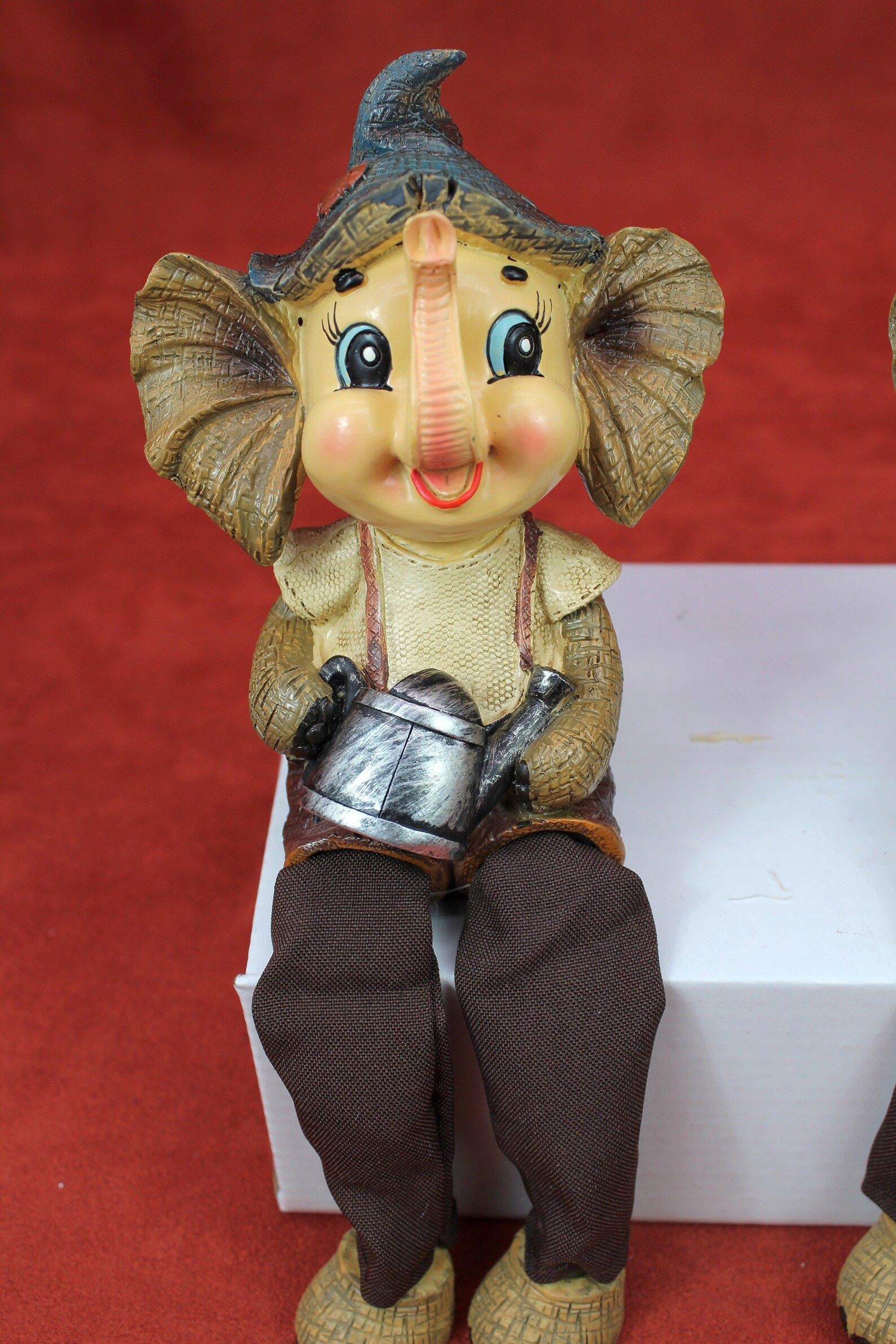 Shelf Sitter Elephant Statue Dangling Legs Figurine Home Etsy