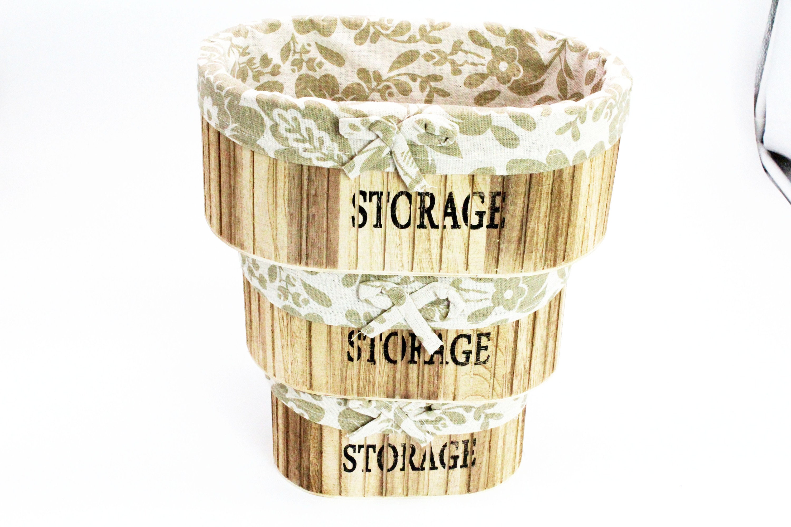 Cajas de almacenamiento decorativos de madera marrón claro set | Etsy