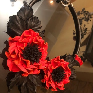 Red And Black Colour  Necklace , Leather Handmade Necklace, Luxurious Jewellery