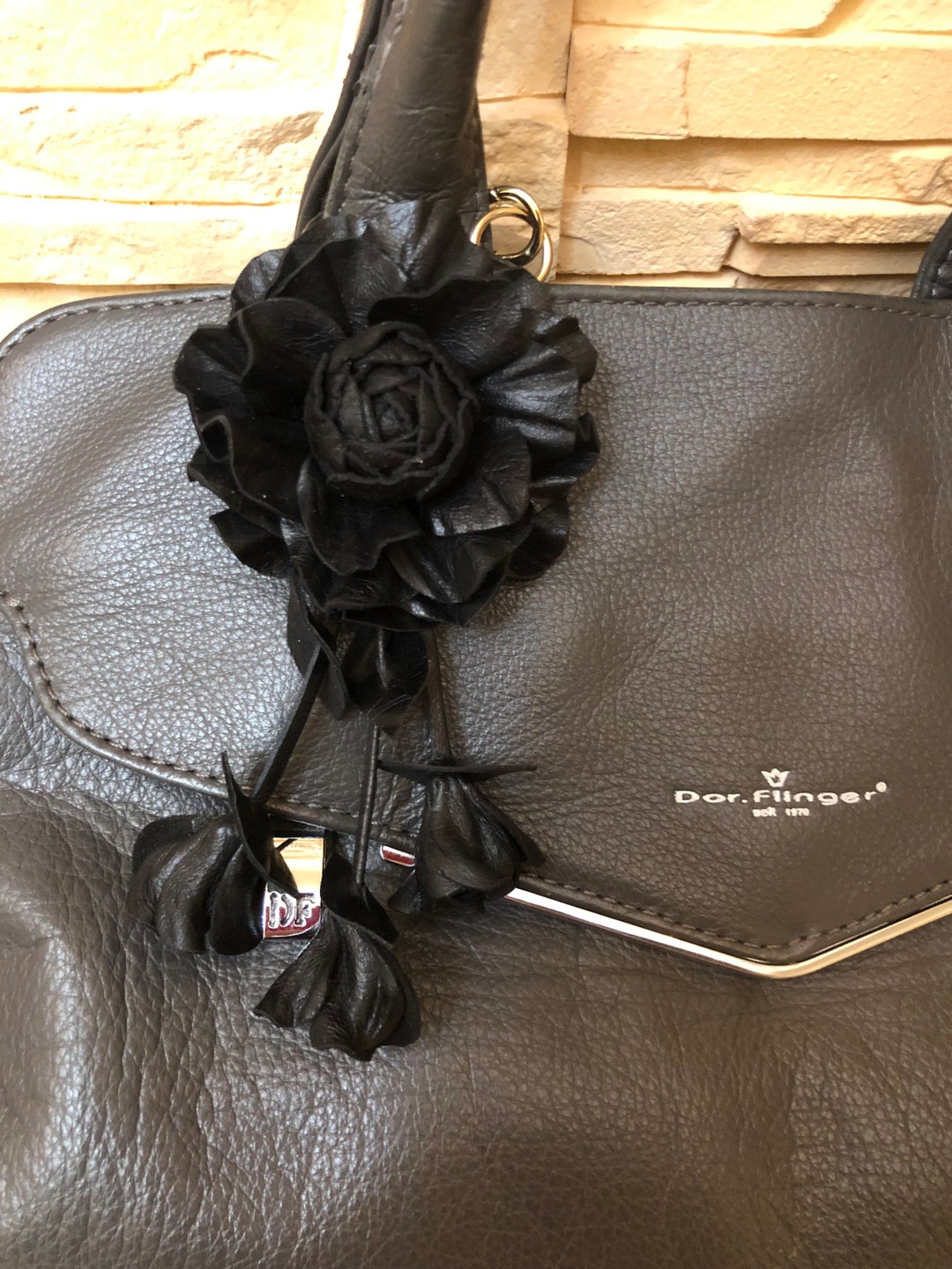Black Rose Bags Pendant, Black Rose Bags Accessories Etsy