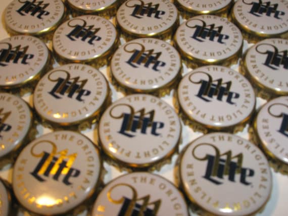 NO DENTS Miller Lite 50 Beer Bottle Caps