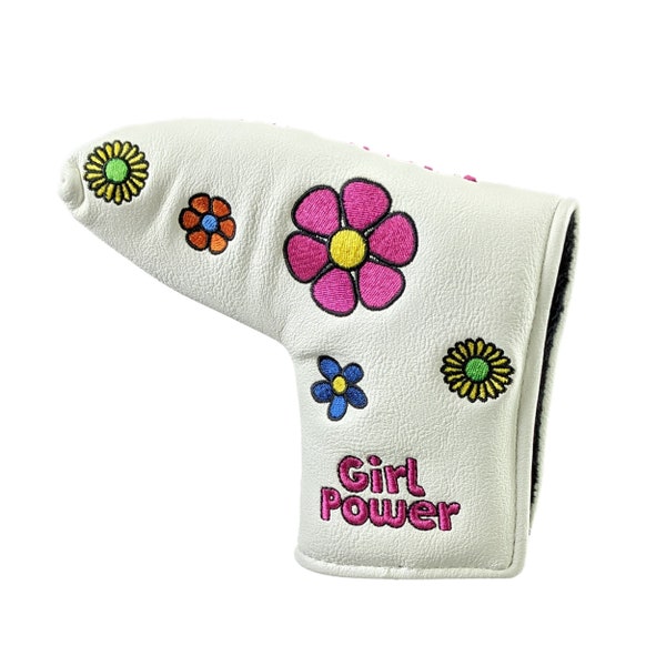 Limited Edition "GIRL POWER" - Golf Putter Headcover PU Leder Magnetverschluss für Blade Style Putter Scotty Cameron Taylormade Ping