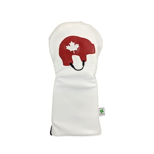 Limited Edition HOCKEY HELMET - CANADA Driver Head Cover - Tour Quality Golf Club Cover - Style and Customize Your Golf Bag