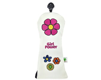 Girl Power Floral Golf Headcover - Fairway Wood Cover, Limited Edition