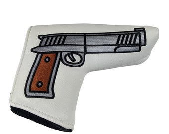 Pistol Design Golf Putter Headcover: Blade Style, Magnetic Closure