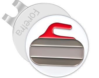Curling Stone Golf Ball Marker - Magnetic Hat Clip, Novelty Golf Gift