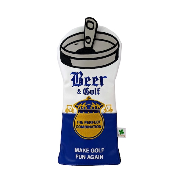 Beer Can (Beer and Golf) - Driver Head Cover - Limited Edition Tour Quality Golf Club Cover - Style and Customize Your Golf Bag