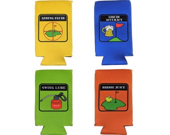 Golfer Dosenkühler-Hüllen - Lustige Golf-Geschenke, 4er-Pack