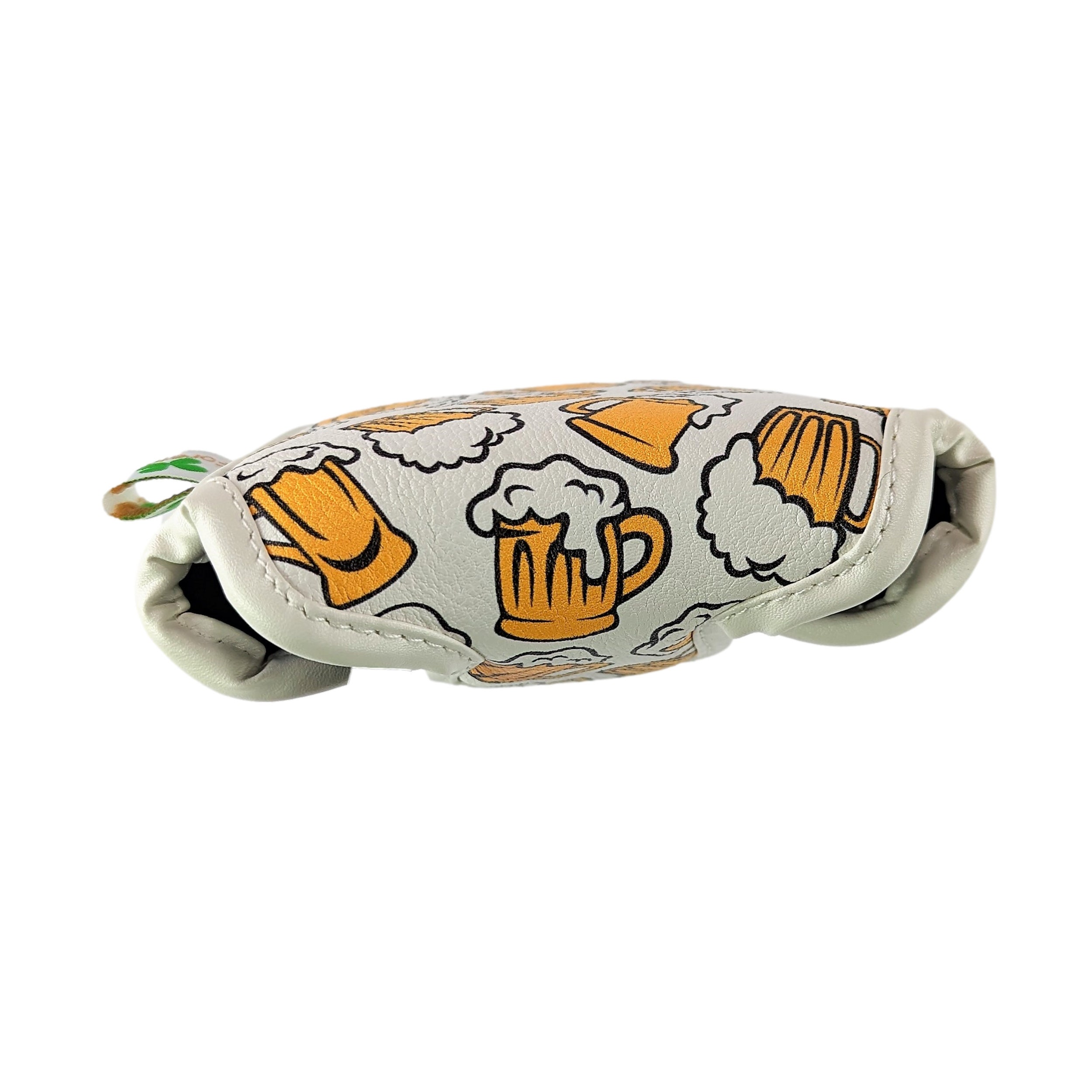 BEER MUGS Patern Putter Headcover Made With PU Leather and Closure for Mallet Style