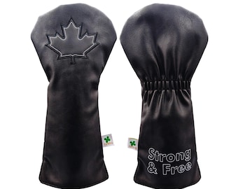 Black Canada Maple Leaf -  Driver Head Cover - Strong & Free