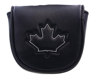 Hoja de arce negra sobre negra - Cubierta de cabeza de putter con eje central DF3