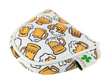 Beer Mugs Mallet Putter Headcover – Magnetic PU Leather Golf Club Cover