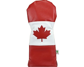 Limited Edition CANADA FLAG Driver Head Cover - Tour Quality Golf Club Cover - Style and Customize Your Golf Bag