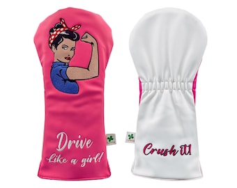 Funny "Drive Like a Girl" Women's Driver Headcover – Golf Gift for Her