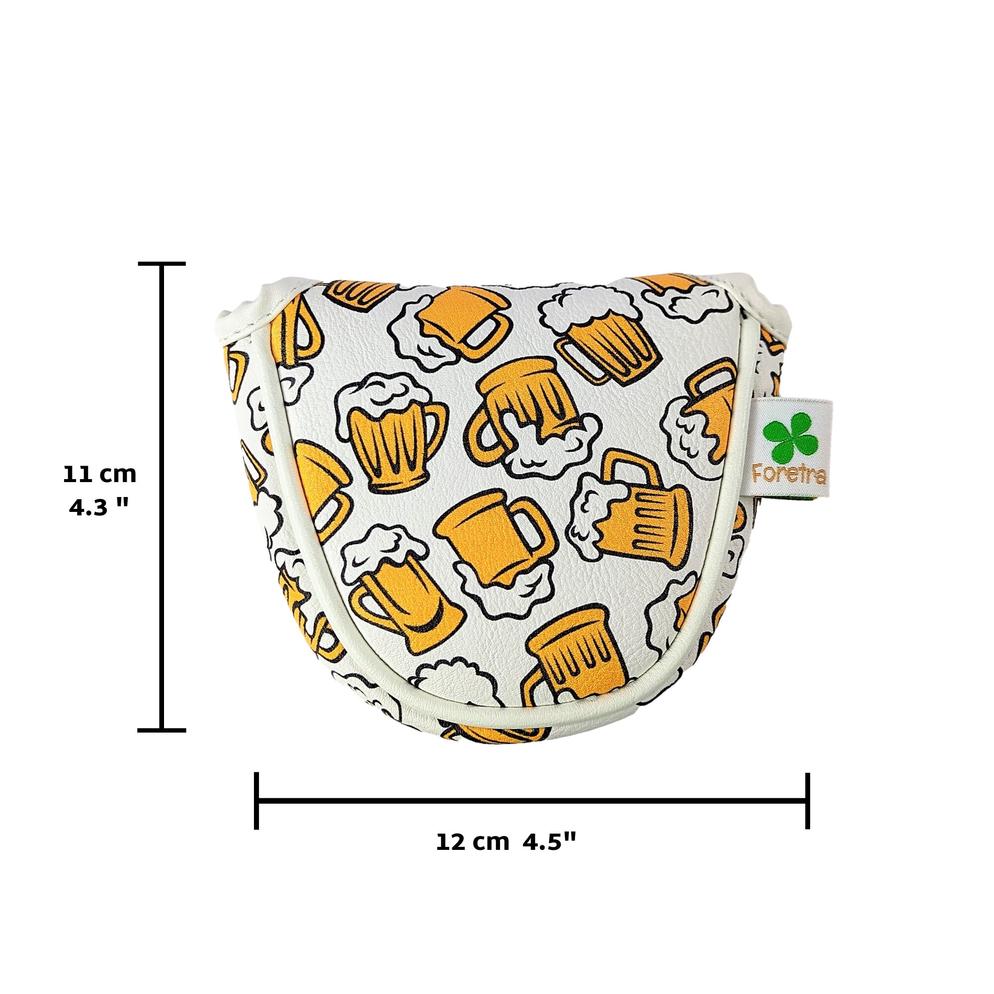 BEER MUGS Patern Putter Headcover Made With PU Leather and Closure for Mallet Style