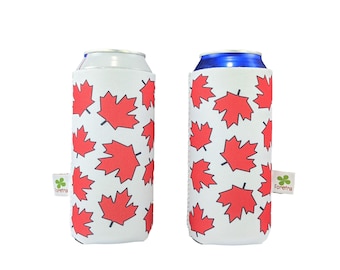 Maple Leaf Neoprene Can Cooler Sleeves – Canada, 4-Pack