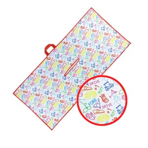 &quot;Golf Waffel Handtuch &quot;&quot;Golf Icons&quot;&quot; - Dual Hanging System Leichte Premium Bedruckte Mikrofaser&quot;&quot;