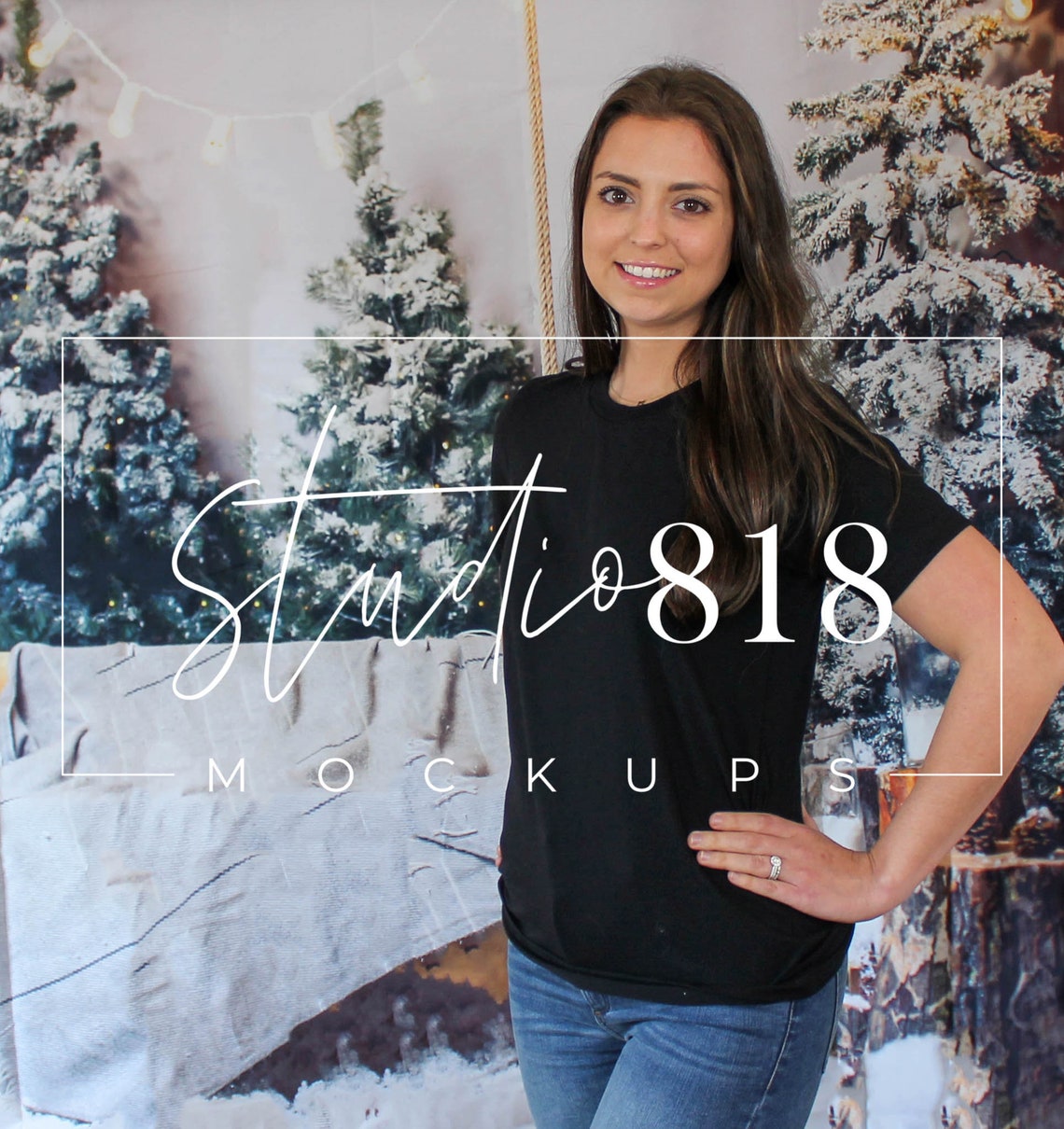 Download Christmas Shirt Mockup Black 3001 T-Shirt Mockup Bella | Etsy