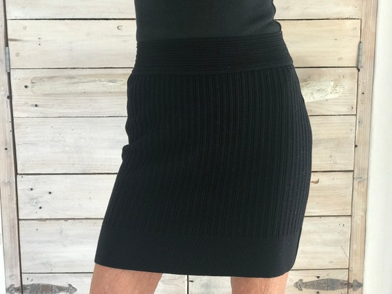 Alaia wool stretch pencil skirt