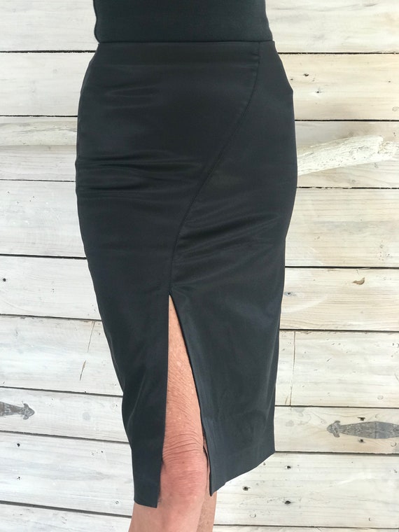 Italian Stretch Satin Pencil Skirt
