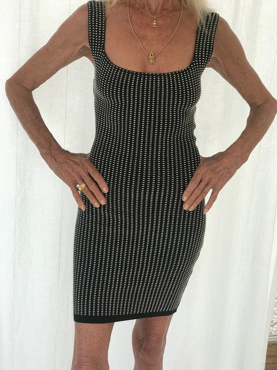 Sexy 1980's Azzedine Alaia Cotton Stretch Dress