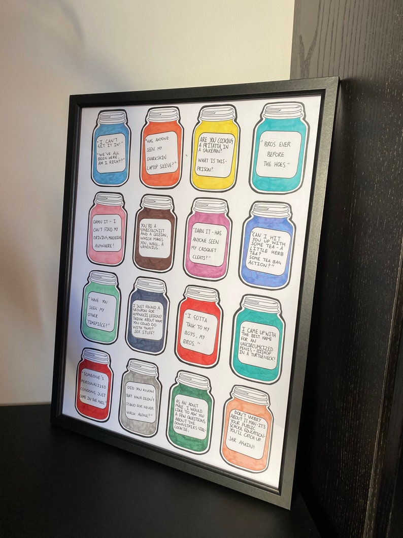 New Girl TV Show Schmidts Douchebag Jar Quote Print Poster Etsy