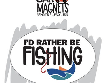 Fishing Car Magnet, Gift For Fishing Person, Ca