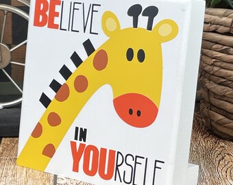 Small Desktop Sign, BElieve In YOUrself Wood Sign,  Confidence Building Sign For Kids, Ships Same Day