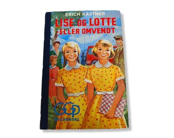 Libro noruego "Lise og Lotte-eller omvendt", libro de mediados de siglo, Libro para niños noruego, Libro noruego vintage, Libro noruego de la década de 1950