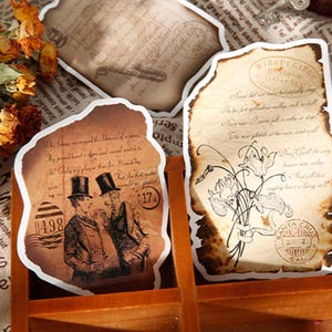 An die Zeit in Poesie Postkarten Kollektion (30 Teile) | Gedichte Postkarten-Set | Hand Zeichnung Vintage Postkarten Box | Geformte natürliche Postkarten |