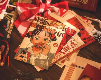 Postkaartencollectie Japan (30 st) | Oude Japanse ansichtkaartenset | Handtekening wenskaart | Ramen-briefkaart | Cartoon postervormige kaart