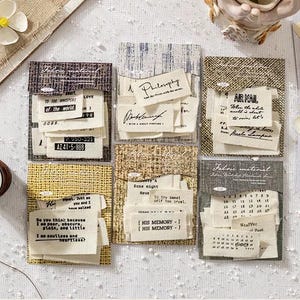Baumwolle Leinen Memo Notizen Kollektion | Alte Fahrkarten Memo Notizen | Retro Leinen Notizen Pack | Airport Notizblock Set aus 100% Baumwolle