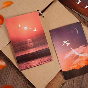 1001 Times Sunset Postkarten Collection (30stk) | Moonlight Postkarten Set | Sunset Nightfall Postkarten Box | Bewölkter Himmel Mond Postkarten |
