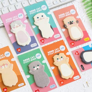 Collection de mémo chat en dessin animé HOHO | Notes autocollantes Kitty | Pack de pense-bête chat | Bloc-notes smoking | Sticks mémo pour chiots | Mémo chaton