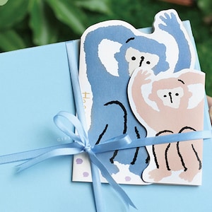 Colección de postales de cumpleaños de animales / Juego de postales de cumpleaños / Tarjetas de felicitación de cumpleaños de animales / Tarjeta de agradecimiento a amigos / Tarjeta de cumpleaños plegable