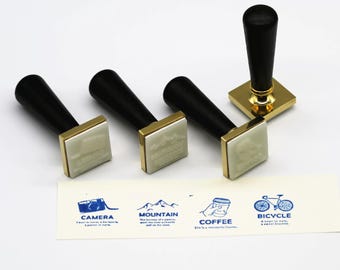 Travel Postmark Brass Stamp Set: Scrapbook Stamp (75mm x 39mm)