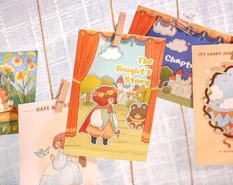 Fairy Tale Postcard Set: Hand-Drawn Girls Greeting Cards (30pc)