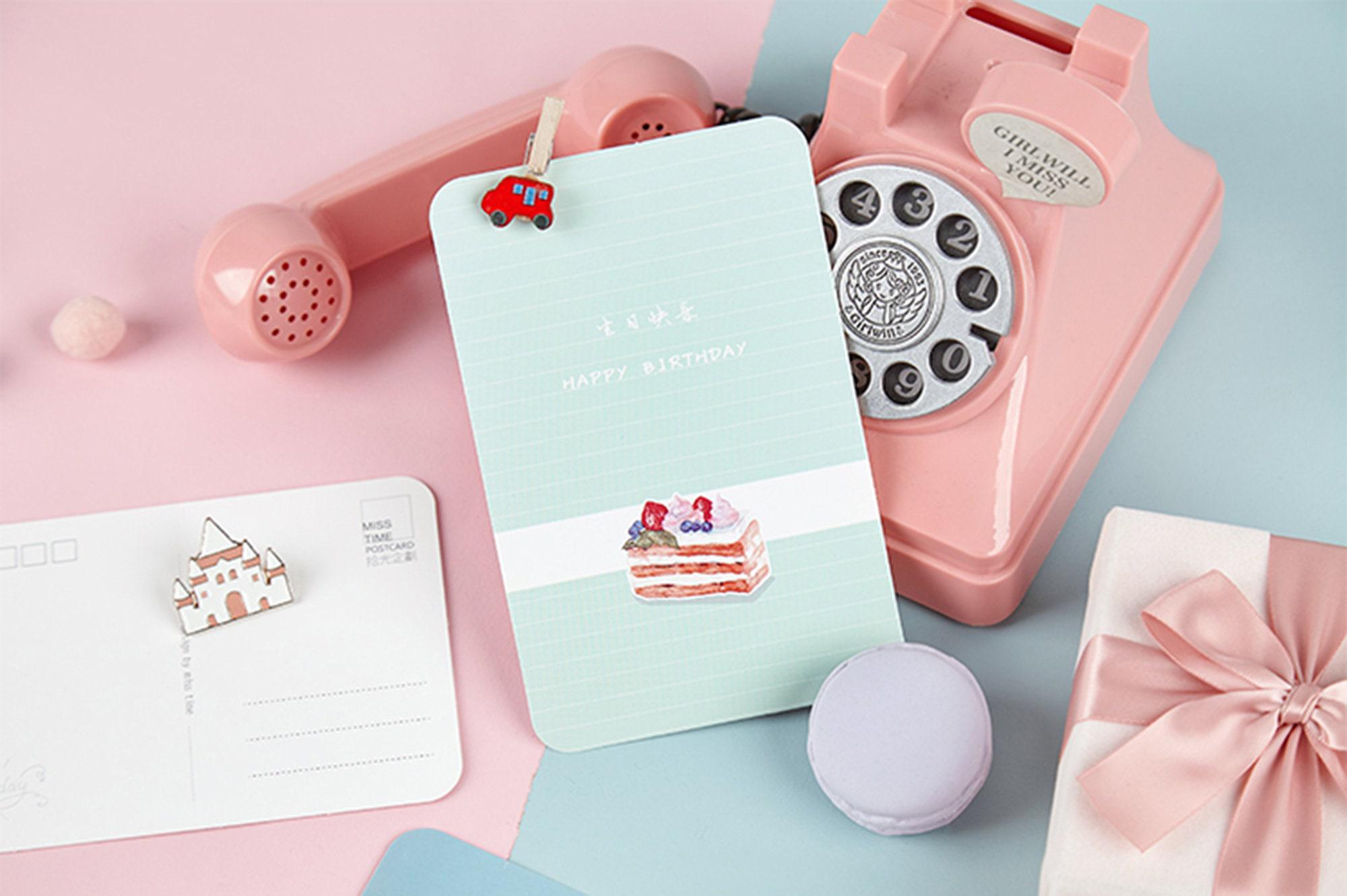 Happy Birthday Postcards Collection (30pc) | B-Day post cards set | Birthday cakes greeting cards | Thank you friends card | Birthday card