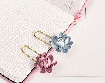 Floral Paper Clips | Candy Color Bookmark, Japan Style (Set of 4)