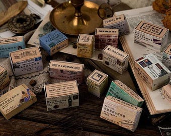 Post Office Series Wooden Rubber Stamp Set: Scrapbook & Travel