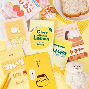 Colección de postales japonesas de aperitivos (30 piezas) / Juego de tarjetas de comestibles para niñas / Caja de postales dibujadas a mano / Tarjeta de agradecimiento / Tarjetas de notas japonesas
