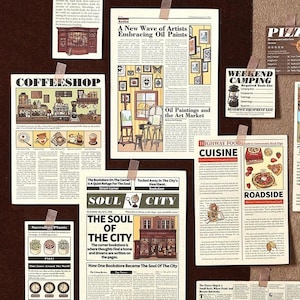 Tageszeitung Notizblock - (10 Muster pro Set) Tearable Leichtpapier Notizzettel | Notizblock Set | Nicht Haftende Retro Notiz Einfaches Memo |