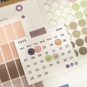 Ensemble d&#39;autocollants colorés de cachetage - 10 couleurs | Étiquette pour marque-page pour cahier | Journal d&#39;autocollants quotidien | Stickers calendrier | Sticker agenda décoratif