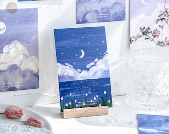 Set de postales de fases lunares: Colección Star River Chant (30 piezas)