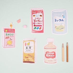 Collectie kaarten in drankvorm (30 st) | Kaartenset Japan blikjes | Handgetekende postkaartendoos | Bedankkaart | Kleine Japanse memokaarten