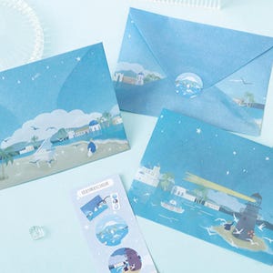 Relaxing Mood Translucent Envelopes Set - 3pc | Transparent Envelope | Greeting Card Envelope | Present Envelope | Tracing Paper Envelope