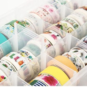 Opbergdoos met washitape | Scheidingswand voor maskingtape | Washi MT compartimentenhouder | Plastic doos Washi-afplaktape | Etui met washi-tapes