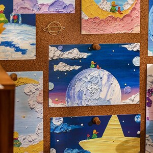 Cartes postales 3D Le Petit Prince (30 pièces) | Jeu de cartes postales de conte de fées | dessin à la main de la planète Fox B612 Cartes De Vœux | Petite rose mémo |
