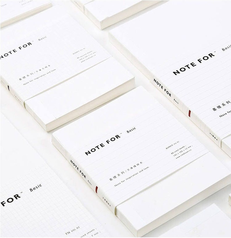 White Plain Notebook: Simple Minimalist Planner (lined/grid/blank) - Etsy