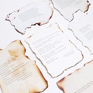 Gedichte in Gebranntes Papier Postkarten Kollektion (30 Teile) | Gedichte Postkarten-Set | Hand Zeichnung Vintage Postkarten Box | Geformte natürliche Postkarten |